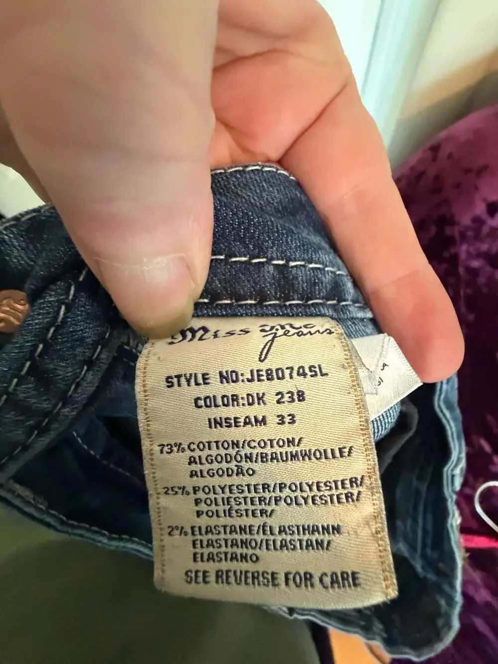 Miss Me JE8074SL Skinny Jeans Size 29